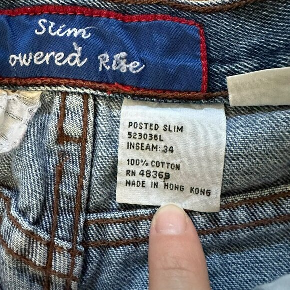 Posted Slim Low Rise Denim Jeans in Medium Wash Blue -11 - Picture 5 of 11